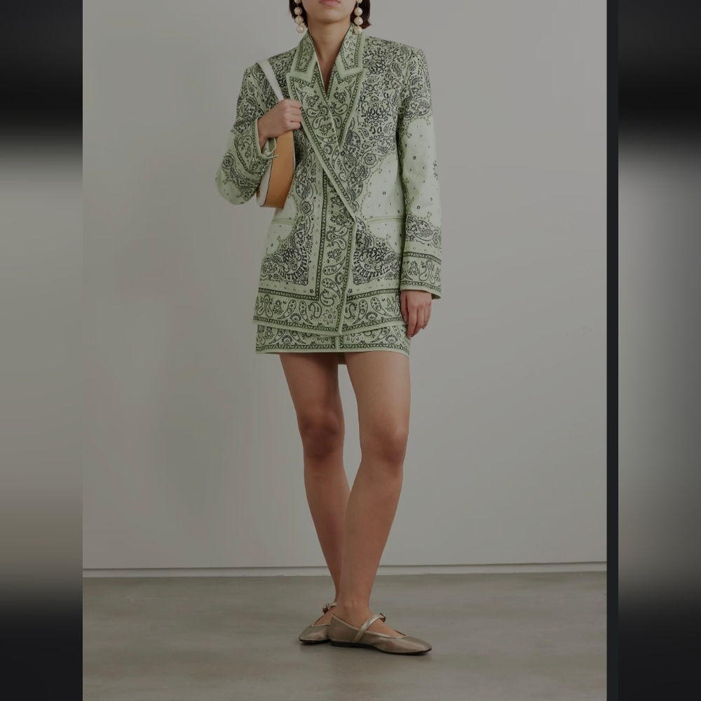 ZIMMERMAN GREEN PAISLEY BLAZER✨️MATCHMAKER 2024 RUNWAY COLLECTION✨️NWOT❤️‍🔥 - Picture 13 of 14
